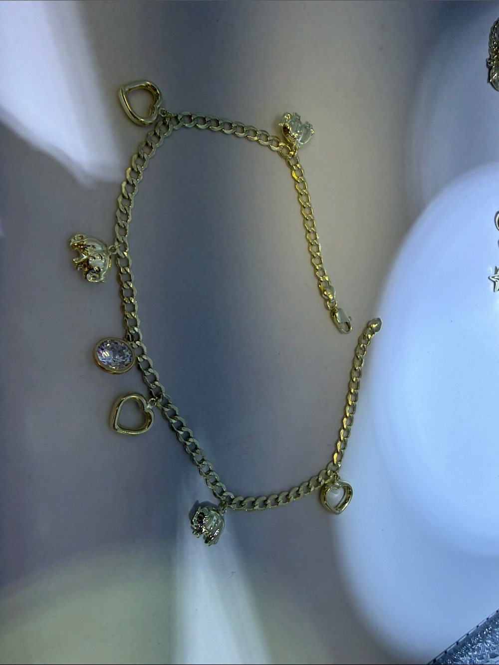14k Gold Heart Charm ankle Bracelet